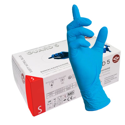 200 STK Box - blaue Nitril Einweghandschuhe in Spenderbox