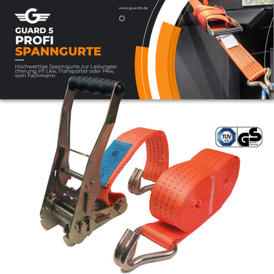 Spanngurte mit Ratsche / 50mm x 6m – Ratschen Gurt Zurrgurte 2 teilig - 2000 daN