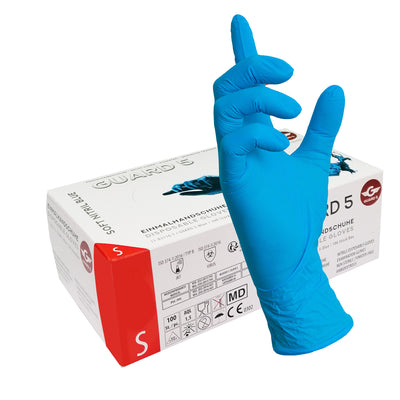 100 STK Box - blaue Nitril Einweghandschuhe in Spenderbox