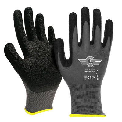 GUARD 5 -(5 Paar) Nyloflex Arbeitshandschuhe-Latex beschichteter Nylon Handschuh