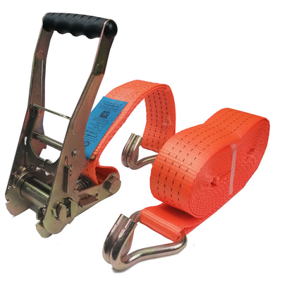 Lashing straps with ratchet / 50mm x 6m - ratchet strap lashing straps 2 pieces - 2000 daN 
