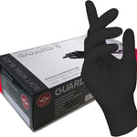 100 Stck. Einweghandschuhe von GUARD 5 - schwarze Nitril-Handschuhe puderfrei