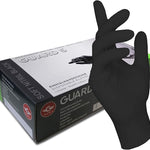 200 Stck. Einweghandschuhe von GUARD 5 - schwarze Nitril-Handschuhe puderfrei